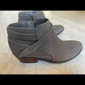 Gray Soda ankle booties. Worn once. Excellent condition 6.5
